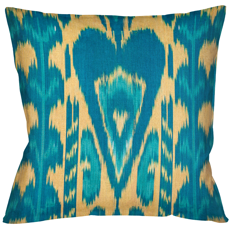 Декоративная подушка Ikat Pattern Голубая Мульти в Грозном | Loft Concept 