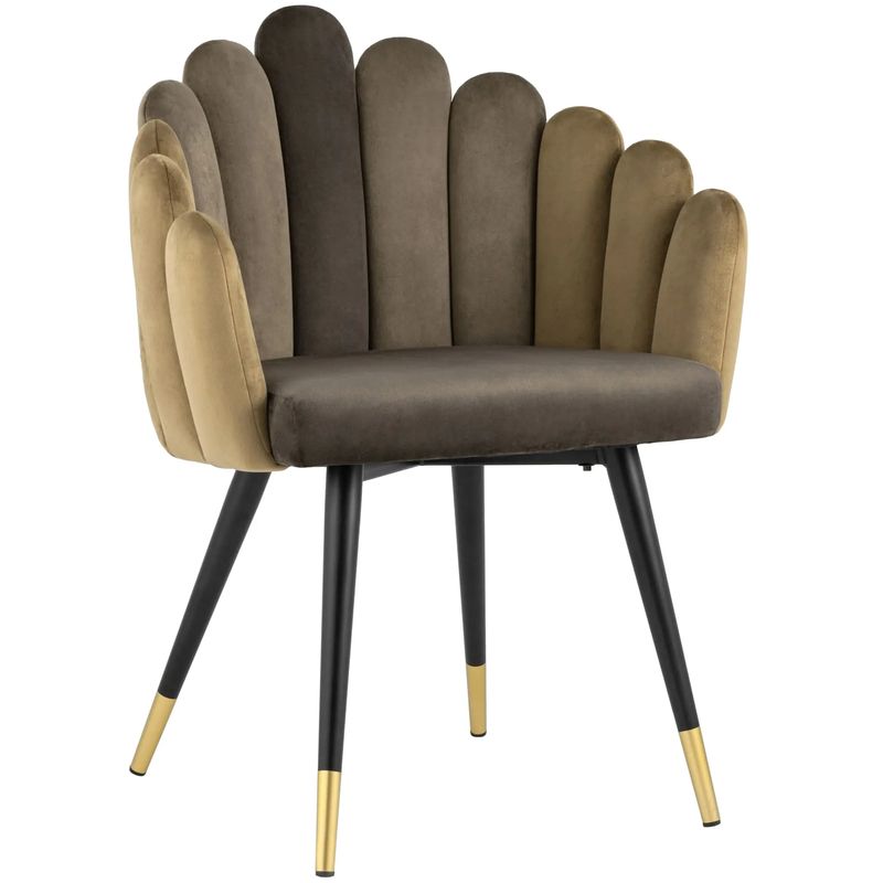 Стул Camellia Chair Коричневый Велюр Коричневый Черный Стул Camellia Chair Коричневый Велюр Коричневый Черный в Грозном | Loft Concept