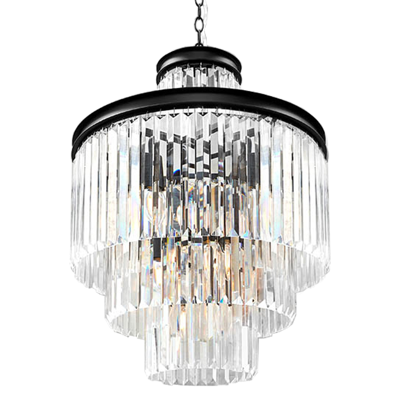 Люстра RH Odeon Chandelier Four Black 50 Прозрачное Стекло Черный в Грозном | Loft Concept 
