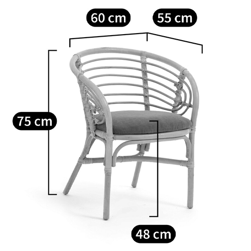 Кресло из ротанга с сиденьем из велюра Vini Rattan Armchair Кресло из ротанга с сиденьем из велюра Vini Rattan Armchair в Грозном