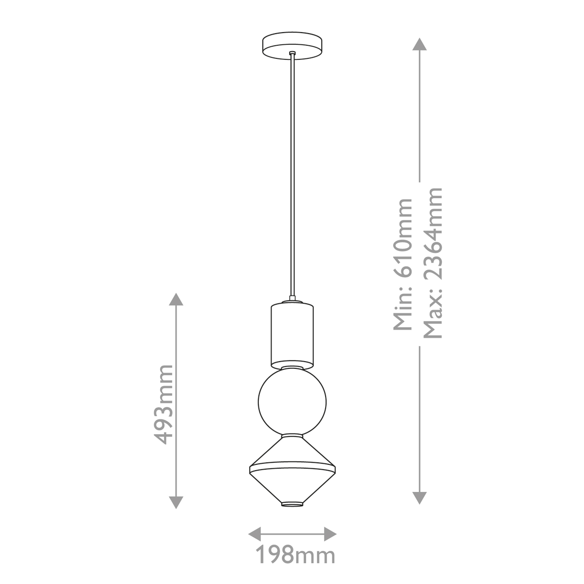 Подвесной светильник белого цвета с тремя геометрическими плафонами Alora Mood в Грозном