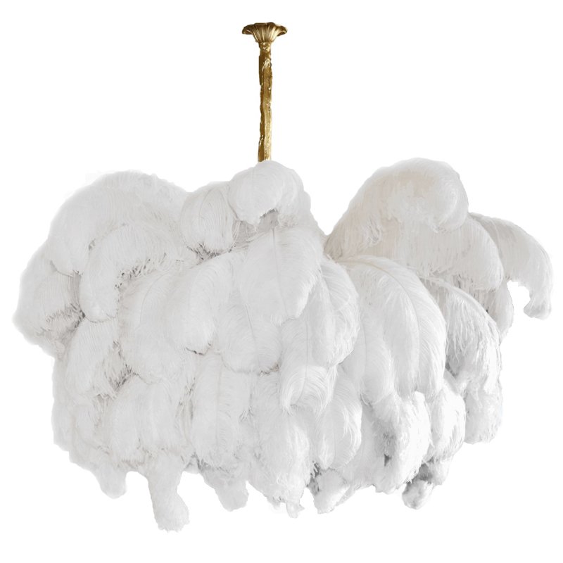 Люстра из страусиных перьев Extra Large Feather Chandelier GRAND TOUR Розовый пастельный Белый Серый Бежевый Латунь Люстра из страусиных перьев Extra Large Feather Chandelier GRAND TOUR Розовый пастельный Белый Серый Бежевый Латунь в Грозном | Loft Concept