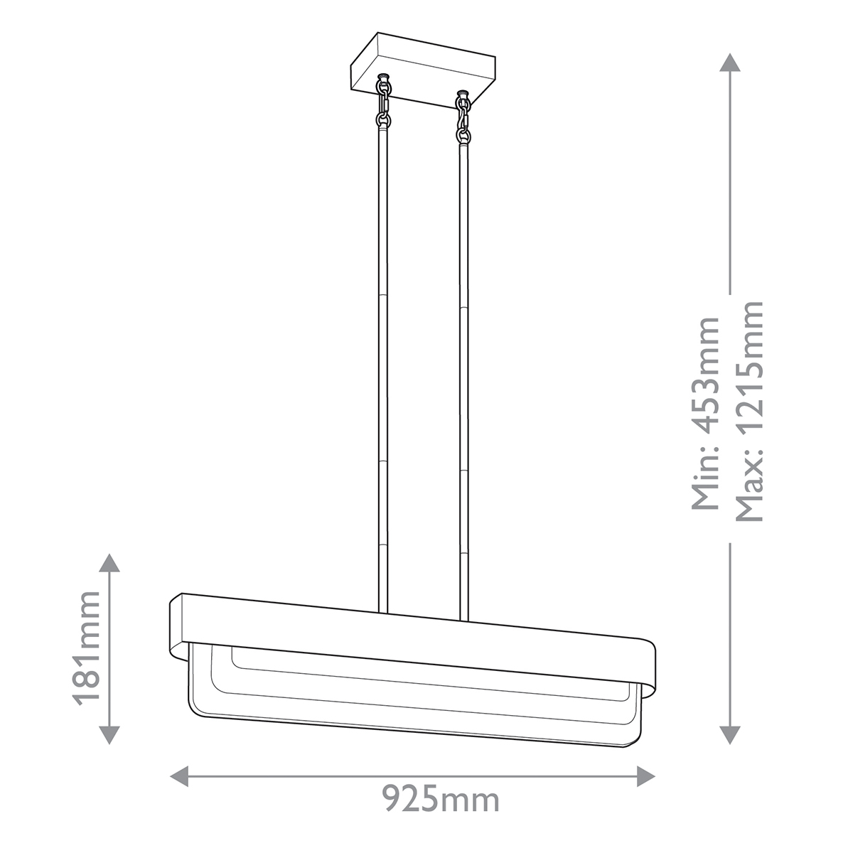 Люстра подвесная прямоугольная цвета латунь Kichler в Грозном