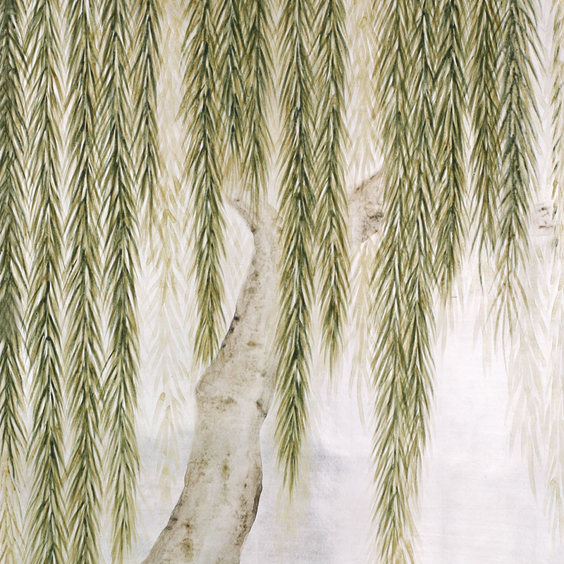 Обои ручная роспись Willow Original colourway on Tarnished Silver gilded paper Обои ручная роспись Willow Original colourway on Tarnished Silver gilded paper в Грозном | Loft Concept