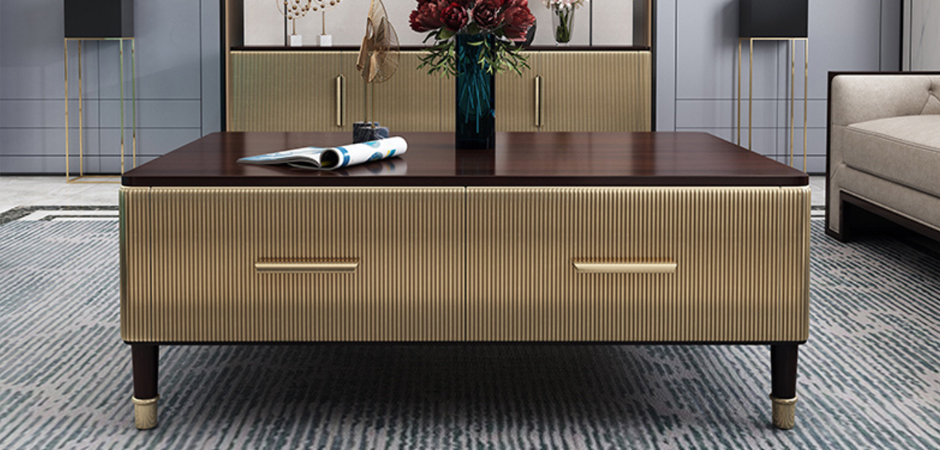 Birmingham Textured Coffee Table Gold Birmingham Textured Coffee Table Gold - Loft-Concept в Грозном