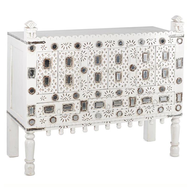 Комод в восточном стиле Indian Bone Inlay Chest of Drawers Белый Белый Комод в восточном стиле Indian Bone Inlay Chest of Drawers Белый Белый в Грозном | Loft Concept