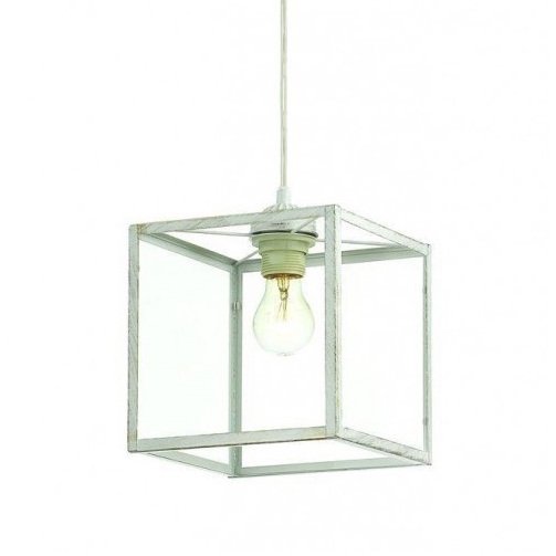 Подвесной светильник Loft Industrial Ortogonal Pendant Cube White Прозрачное Стекло Коричневый Подвесной светильник Loft Industrial Ortogonal Pendant Cube White Прозрачное Стекло Коричневый в Грозном | Loft Concept