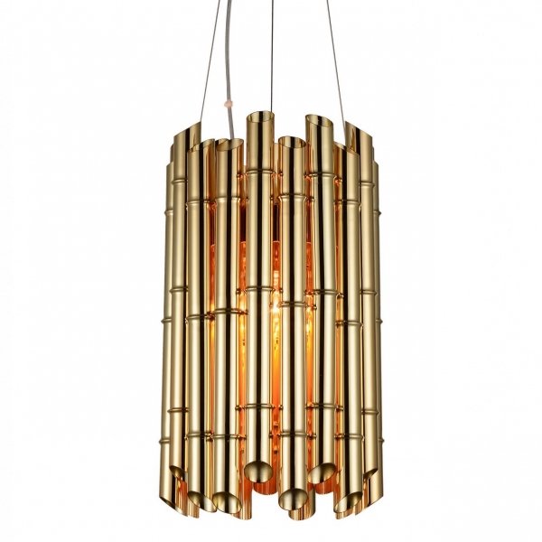 Люстра Golden Bamboo Pendant 6 Глянцевое золото Люстра Golden Bamboo Pendant 6 Глянцевое золото в Грозном | Loft Concept