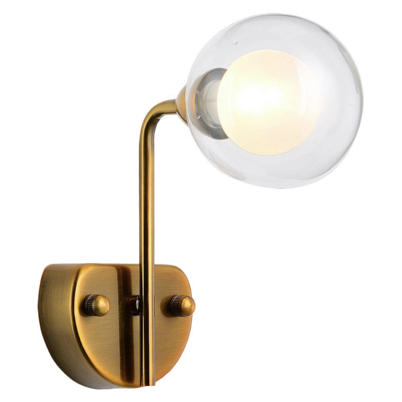 Бра Bistro Globe Milk Wall Lamp Прозрачный белый Латунь Бра Bistro Globe Milk Wall Lamp Прозрачный белый Латунь в Грозном | Loft Concept
