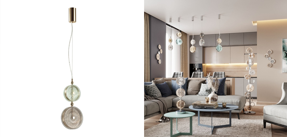 Подвесной светодиодный светильник Peony Green&Brown Подвесной светодиодный светильник Peony Green&Brown - Loft-Concept в Грозном