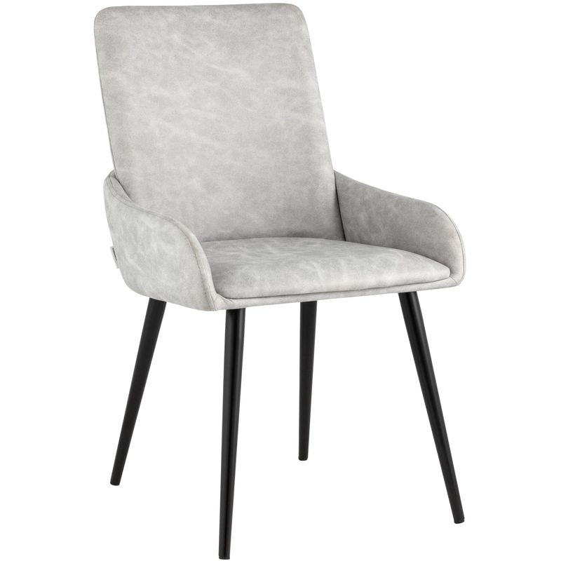 Стул Munchen Chair Светло-Серая Искусственная Замша Светло-серый Черный Стул Munchen Chair Светло-Серая Искусственная Замша Светло-серый Черный в Грозном | Loft Concept