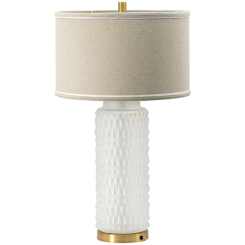 Настольная лампа с абажуром Muriel Table Lamp Белый Латунь Бежевый Настольная лампа с абажуром Muriel Table Lamp Белый Латунь Бежевый в Грозном | Loft Concept