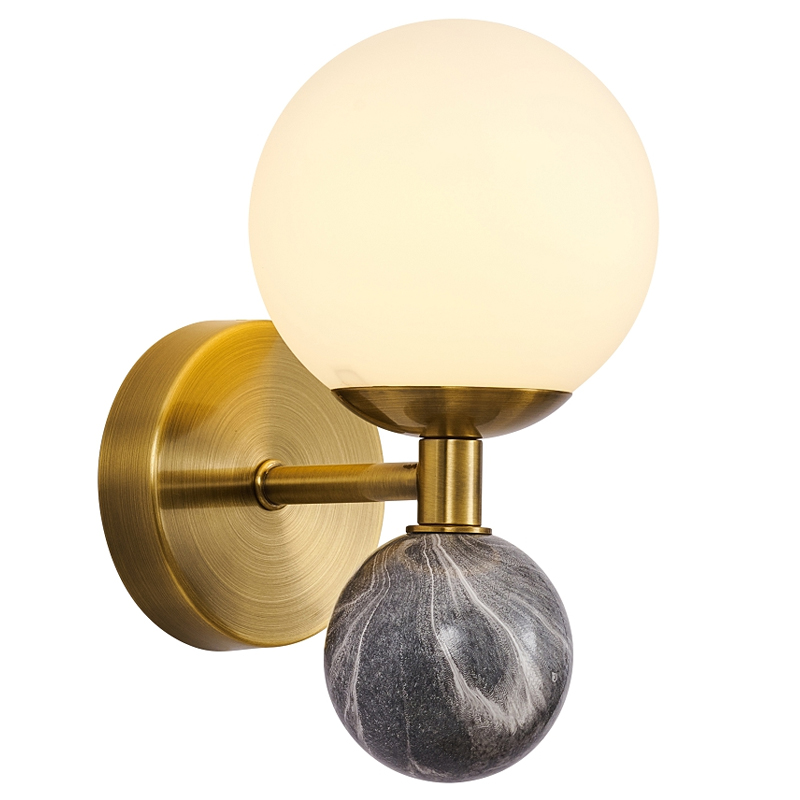 Бра Black Marble Decor Белый Черный Мрамор Nero Латунь Бра Black Marble Decor Белый Черный Мрамор Nero Латунь в Грозном | Loft Concept