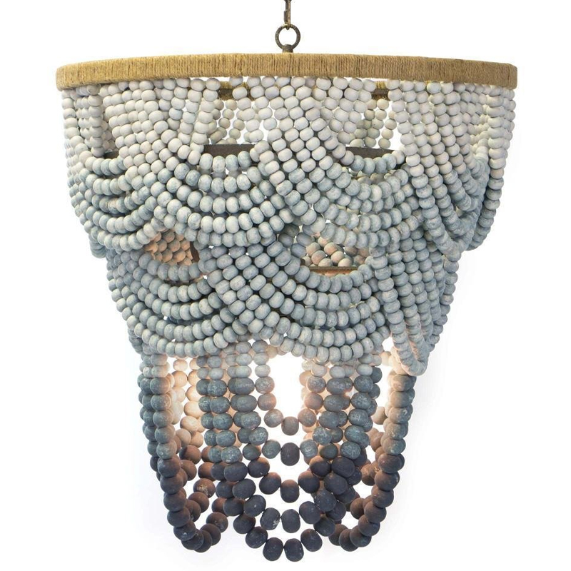 Многоярусная люстра украшенная круглыми бусами Gradient Grey Chandelier Серо-голубой Молочный Песочный Многоярусная люстра украшенная круглыми бусами Gradient Grey Chandelier Серо-голубой Молочный Песочный в Грозном | Loft Concept