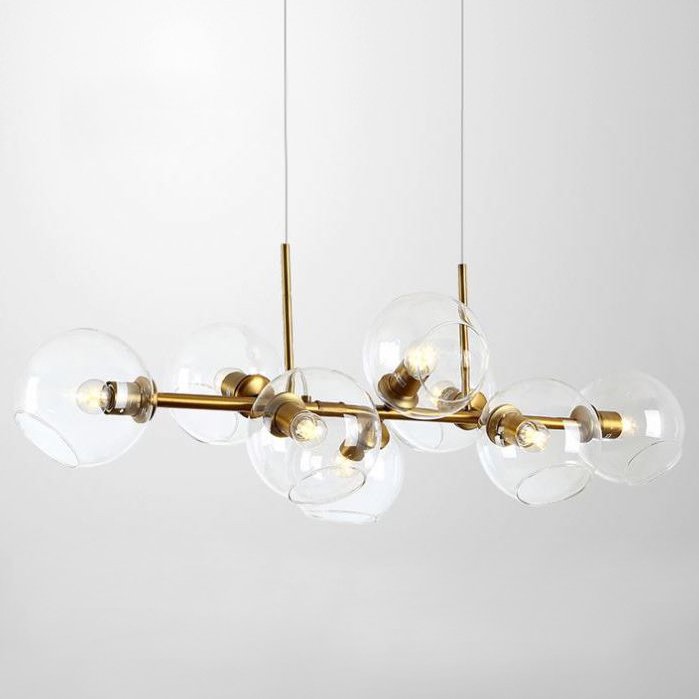 Люстра Staggered Glass Chandelier 8 Золотой Прозрачное Стекло Люстра Staggered Glass Chandelier 8 Золотой Прозрачное Стекло в Грозном | Loft Concept