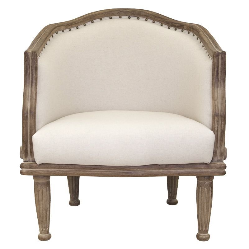Кресло низкое с мягкой обивкой из льна на 4-х деревянных ножках Emile Armchair beige Бежевый Коричневый Кресло низкое с мягкой обивкой из льна на 4-х деревянных ножках Emile Armchair beige Бежевый Коричневый в Грозном | Loft Concept