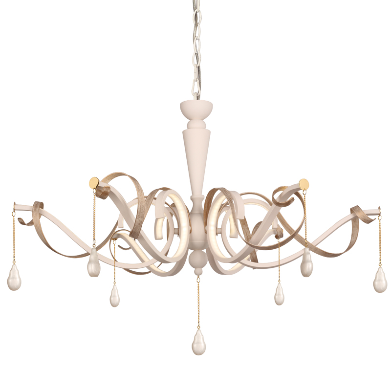 Люстра Morris Chandelier white Белый Перламутровый Белое золото винтаж Люстра Morris Chandelier white Белый Перламутровый Белое золото винтаж в Грозном | Loft Concept