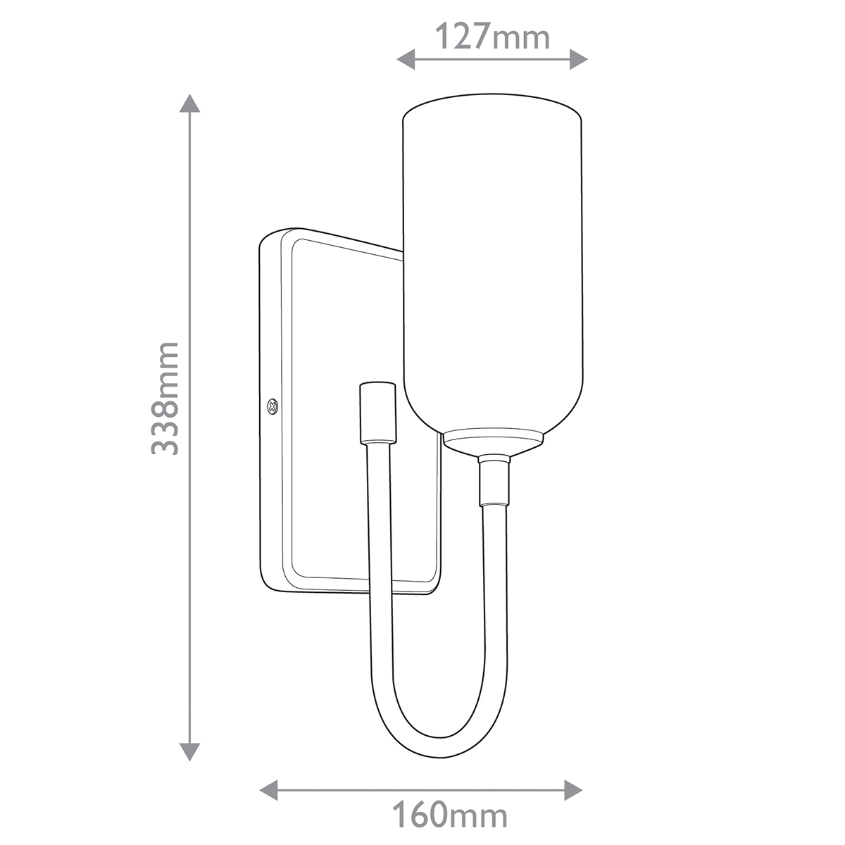  Бра с прямоугольным черным основанием и белым матовым цилиндрическим плафоном Kichler в Грозном