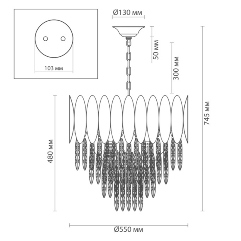 Люстра KEBO KING CHANDELIER four cascades D 55 Люстра KEBO KING CHANDELIER four cascades D 55 в Грозном