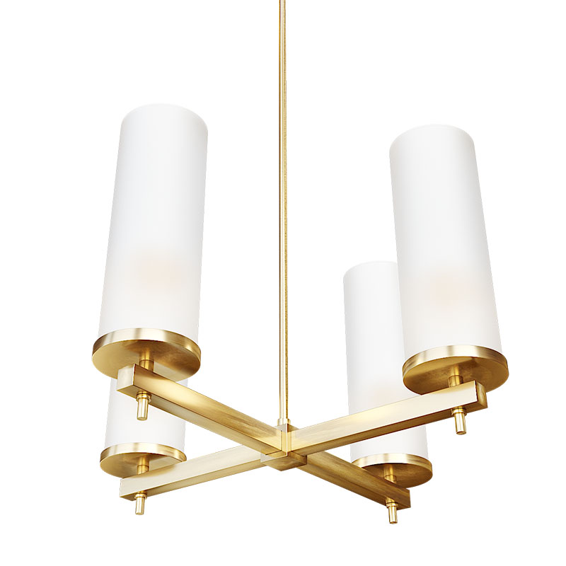 Люстра Дизайнерская Candle Holder 4 лампы Латунь Белый Люстра Дизайнерская Candle Holder 4 лампы Латунь Белый в Грозном | Loft Concept