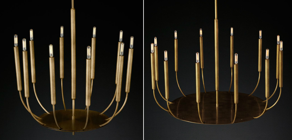 Люстра RH Quenouilles Round Chandelier brass Люстра RH Quenouilles Round Chandelier brass - Loft-Concept в Грозном