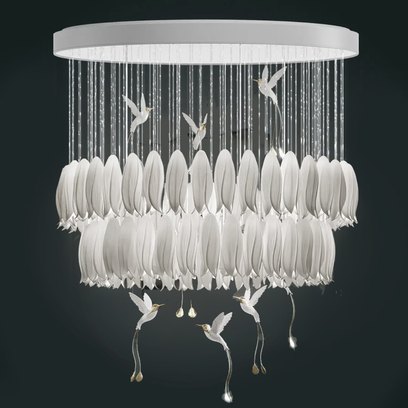 Люстра c Птичками Колибри Sagarti Contemporary chandelier ALBA Flowers & Birds Белый Золотой Люстра c Птичками Колибри Sagarti Contemporary chandelier ALBA Flowers & Birds Белый Золотой в Грозном | Loft Concept