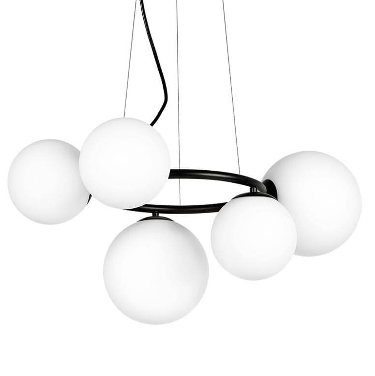 Люстра Bubbles on Ring Chandelier Black Белый Черный Люстра Bubbles on Ring Chandelier Black Белый Черный в Грозном | Loft Concept