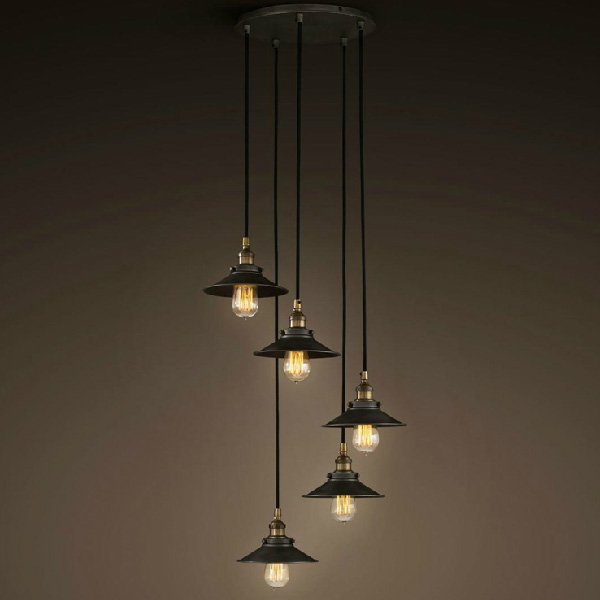 Люстра Loft Cone Pendant 5 Черный Люстра Loft Cone Pendant 5 Черный в Грозном | Loft Concept