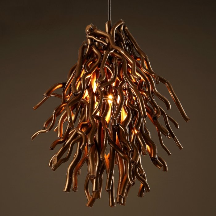 Подвесной светильник Old Wicker Pendant Broom Коричневый Подвесной светильник Old Wicker Pendant Broom Коричневый в Грозном | Loft Concept