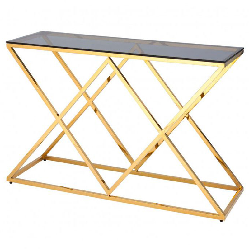 Консоль Milan Console Прозрачное Стекло Золотой Консоль Milan Console Прозрачное Стекло Золотой в Грозном | Loft Concept