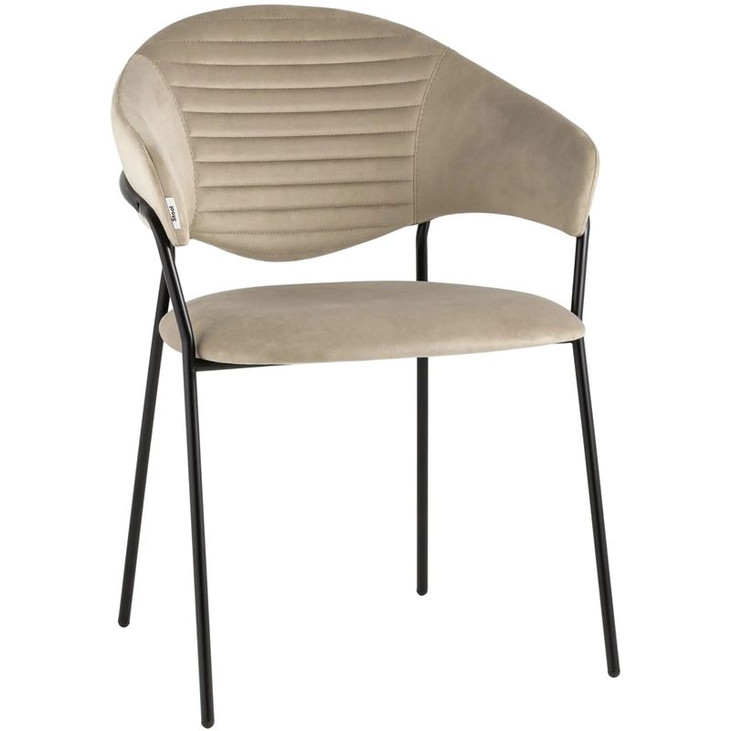 Стул Alexis Chair Бежевый Велюр Бежевый Черный Стул Alexis Chair Бежевый Велюр Бежевый Черный в Грозном | Loft Concept