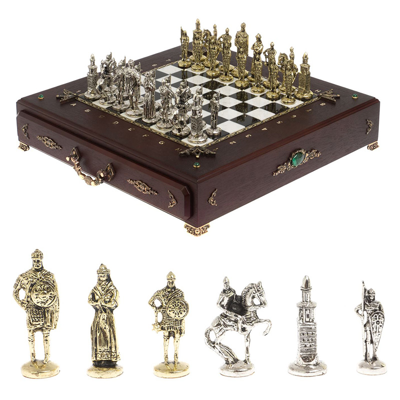 Шахматы в ларце из натуральных камней Долерит Малахит Мрамор Decorative Thematic Chess Русь Серебряный Золотой Черный Белый Коричневый Малахит Шахматы в ларце из натуральных камней Долерит Малахит Мрамор Decorative Thematic Chess Русь Серебряный Золотой Черный Белый Коричневый Малахит в Грозном | Loft Concept