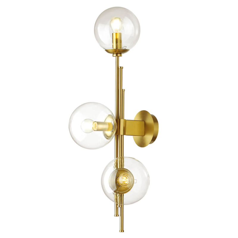 Бра TRILOGY WALL SCONCE Clear glass 70 Латунь Прозрачное Стекло Бра TRILOGY WALL SCONCE Clear glass 70 Латунь Прозрачное Стекло в Грозном | Loft Concept