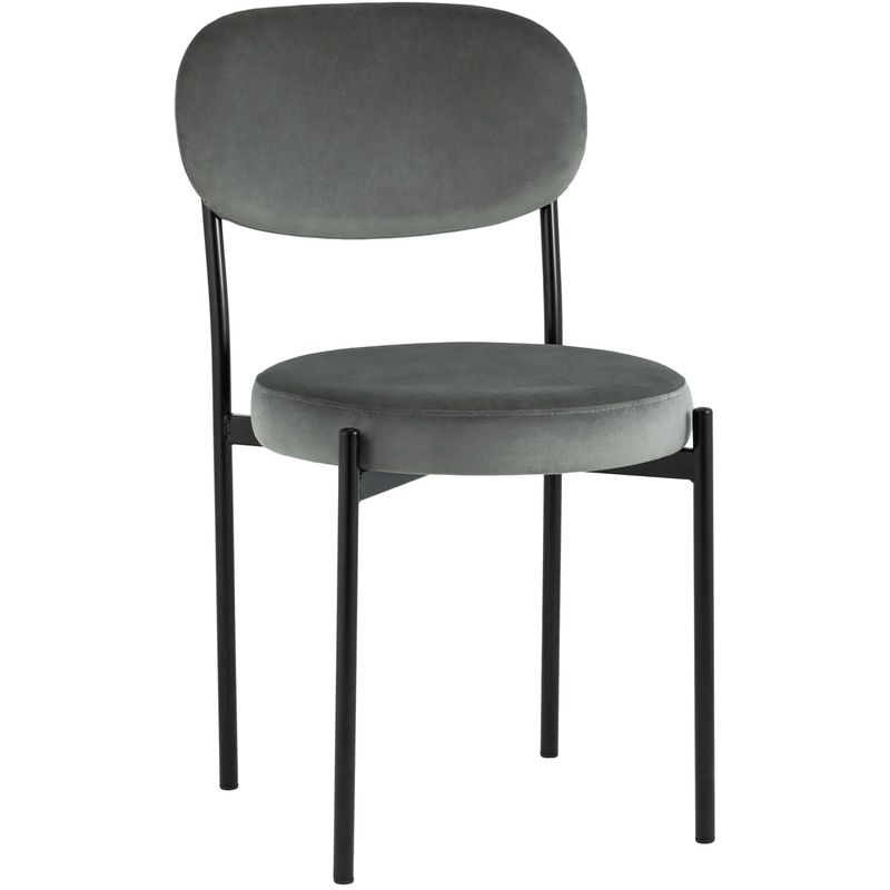Стул Alfie Chair Темно-Серый Велюр Серый Черный Стул Alfie Chair Темно-Серый Велюр Серый Черный в Грозном | Loft Concept