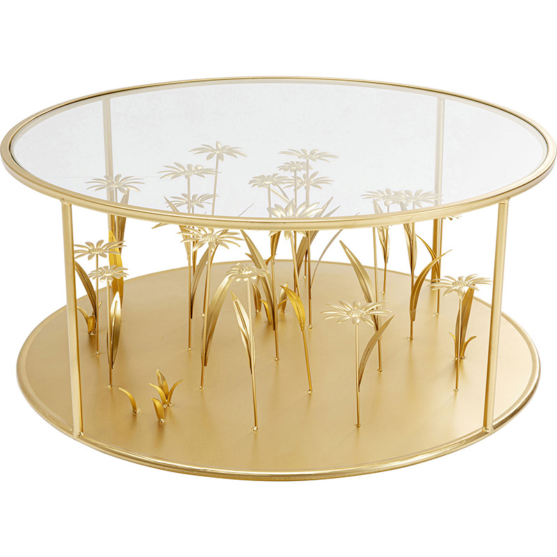 Кофейный стол Golden Flowers Золотой Прозрачный Кофейный стол Golden Flowers Золотой Прозрачный в Грозном | Loft Concept