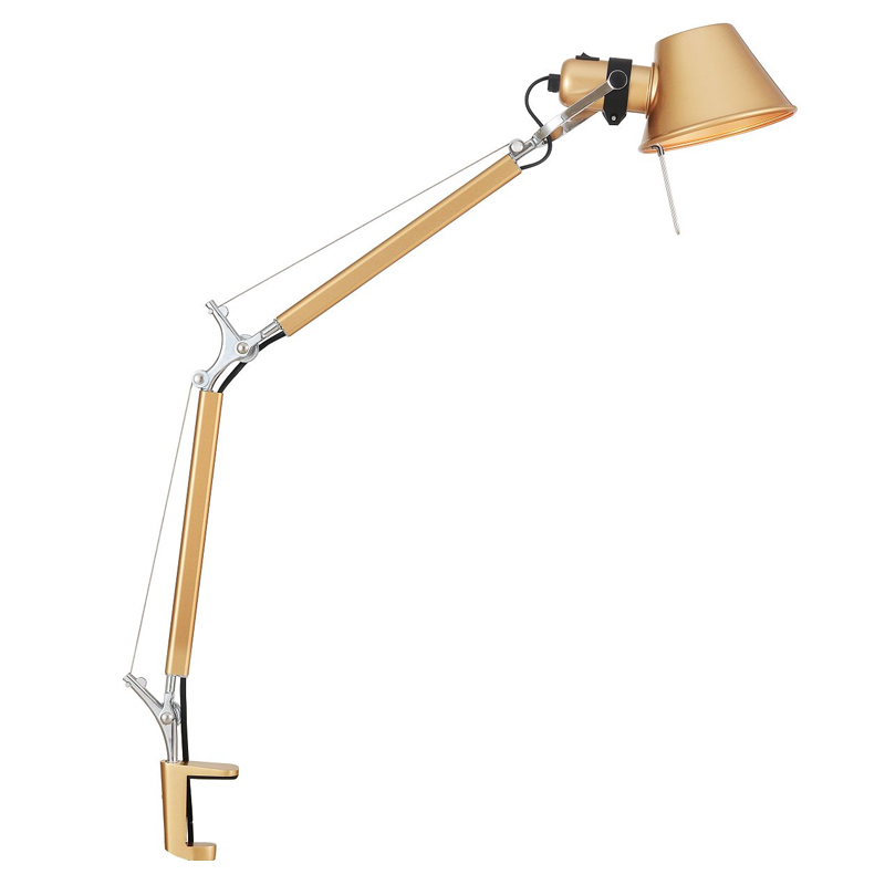 Настольная лампа с креплением на столешницу Artemide Золотой Хром Настольная лампа с креплением на столешницу Artemide Золотой Хром в Грозном | Loft Concept