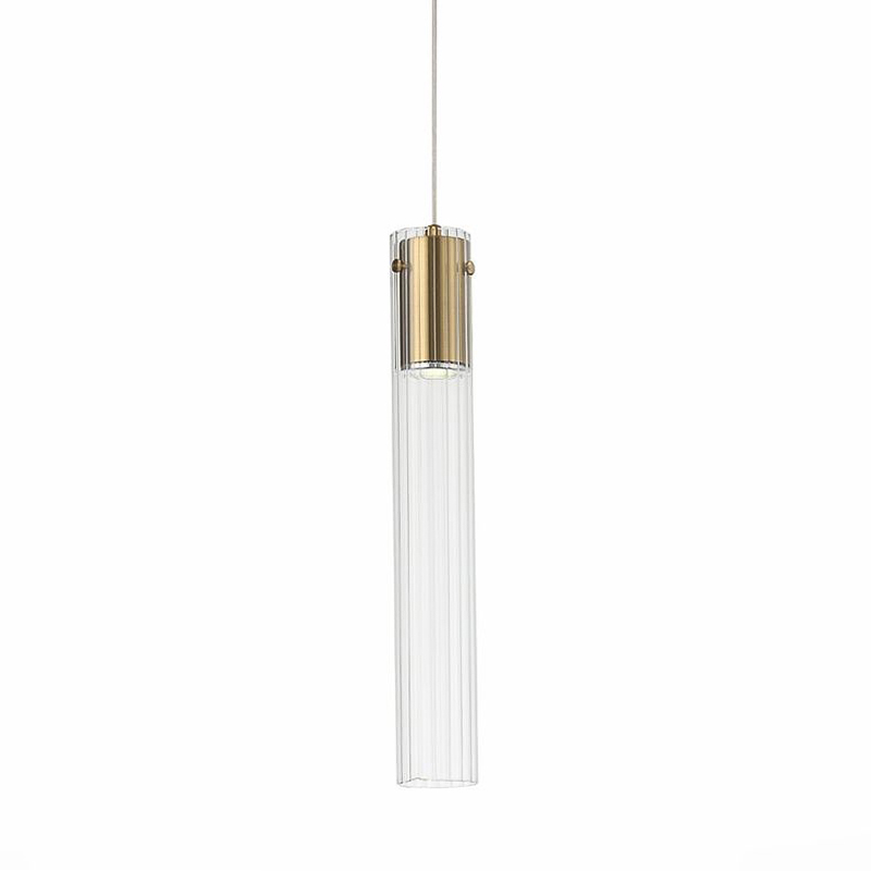 Подвесной светильник Jenae Glass Tube 45 Прозрачный Латунь Подвесной светильник Jenae Glass Tube 45 Прозрачный Латунь в Грозном | Loft Concept