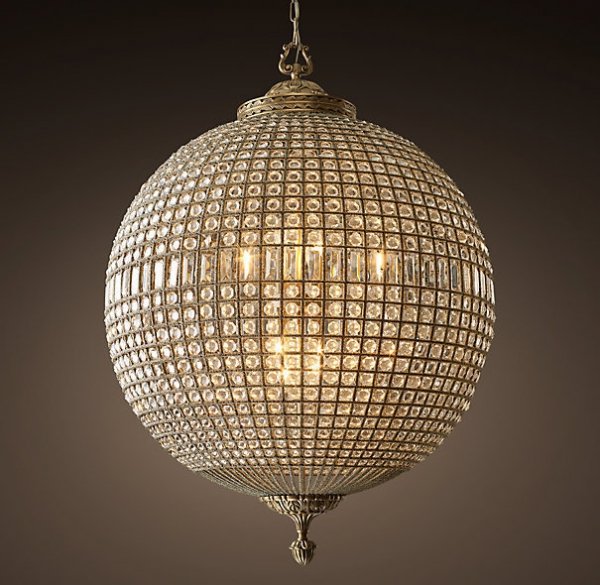 Люстра RH 19th c. Casbah Crystal Pendant 90 Темная бронза винтаж Люстра RH 19th c. Casbah Crystal Pendant 90 Темная бронза винтаж в Грозном | Loft Concept