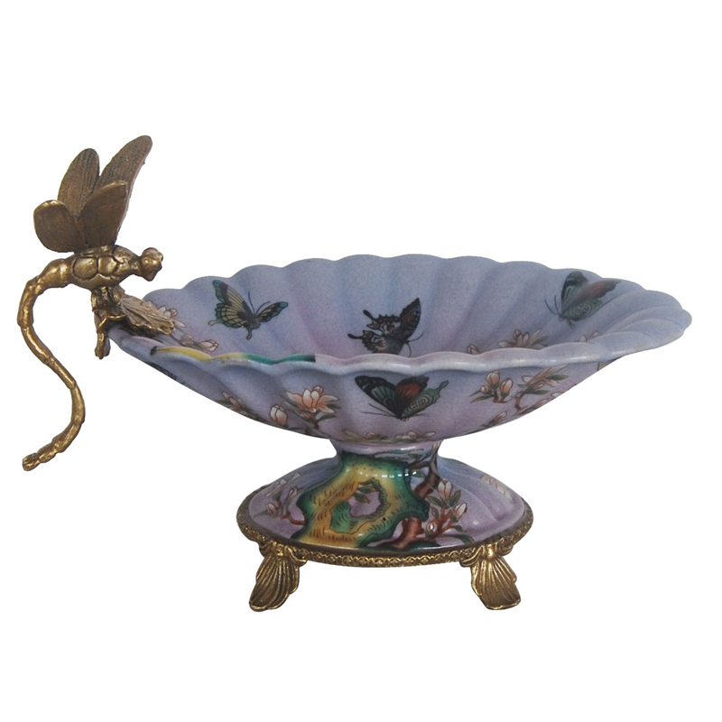 Блюдо Bronze Dragonfly and Butterflies Бронза Мульти Голубой пастельный Блюдо Bronze Dragonfly and Butterflies Бронза Мульти Голубой пастельный в Грозном | Loft Concept