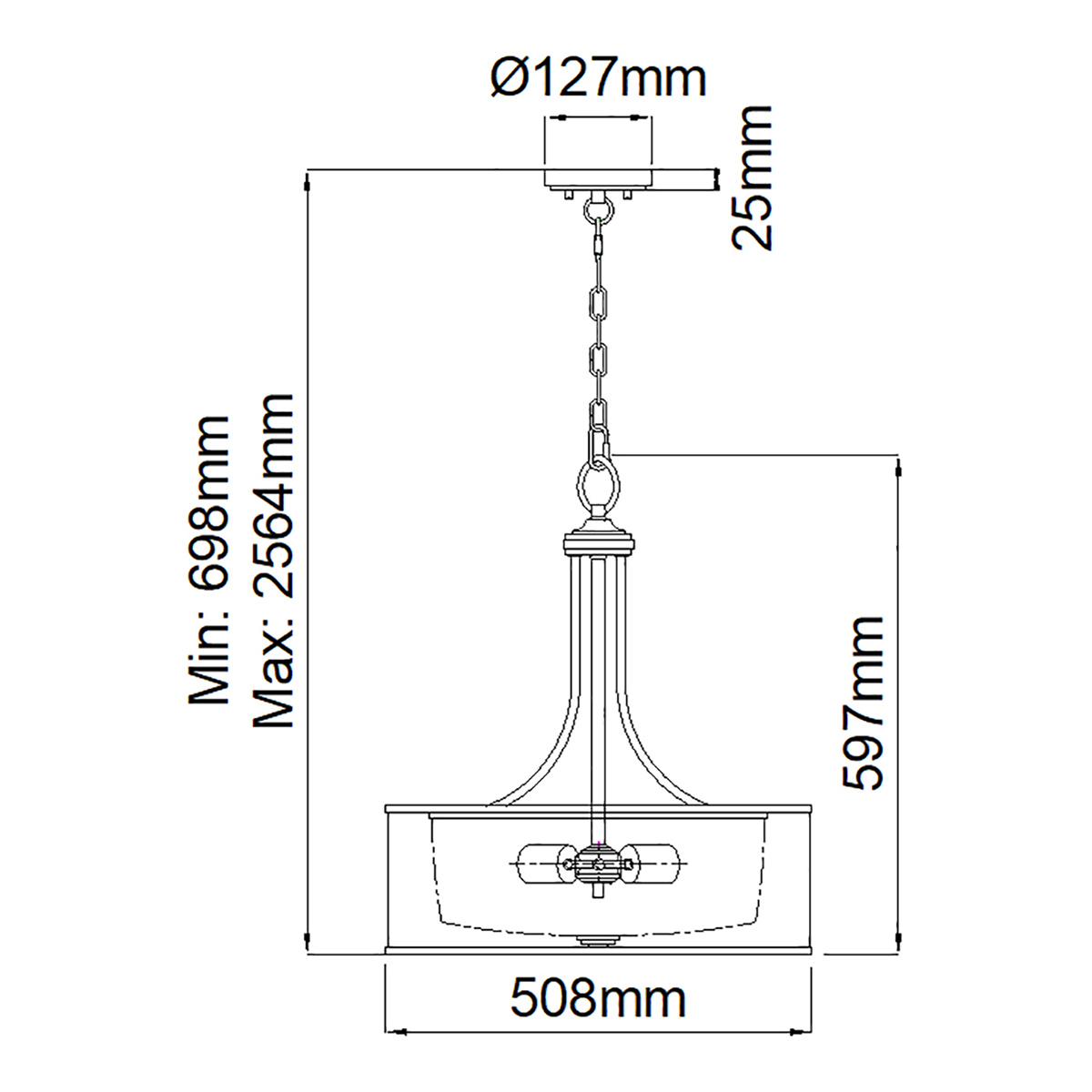Люстра подвесная с двойным круглым плафоном из органзы и матового стекла Kichler в Грозном