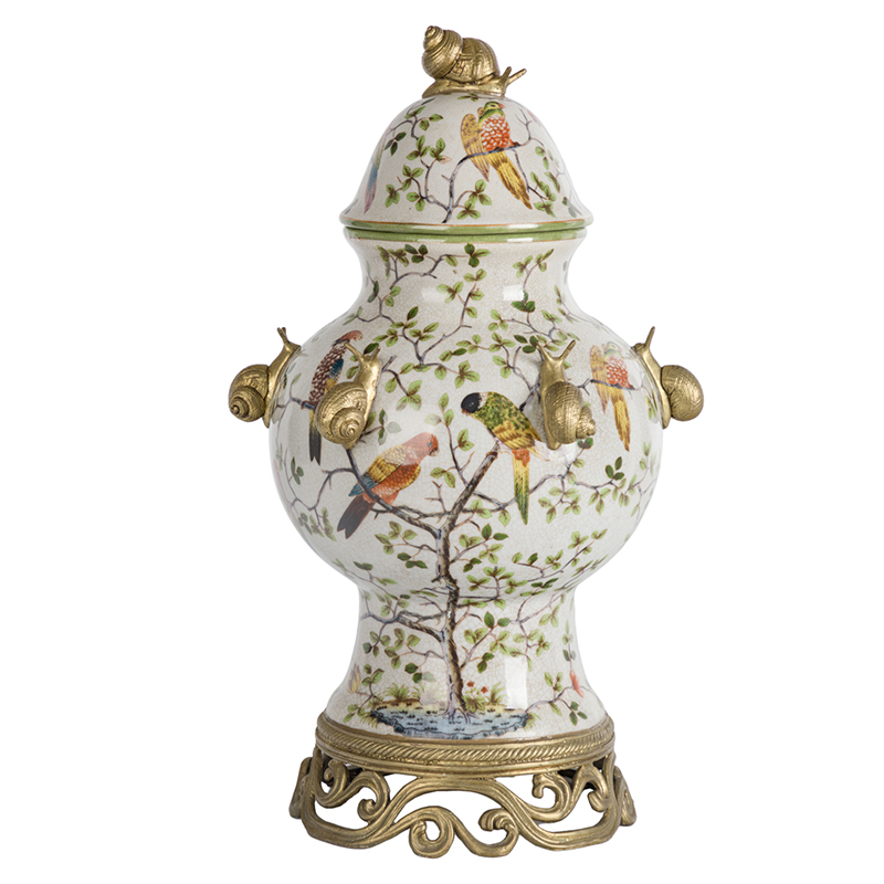 Ваза с крышкой Golden Snails Vase Золотой Белый Мульти Ваза с крышкой Golden Snails Vase Золотой Белый Мульти в Грозном | Loft Concept