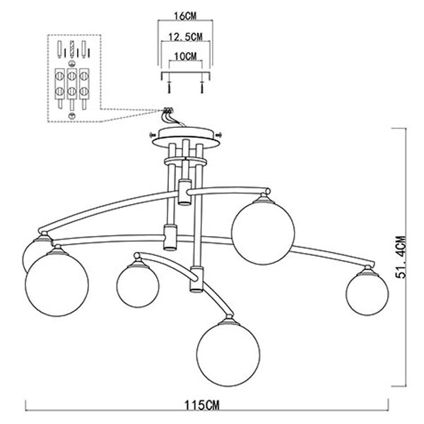 Люстра Glendon Chandelier 6 Balls в Грозном