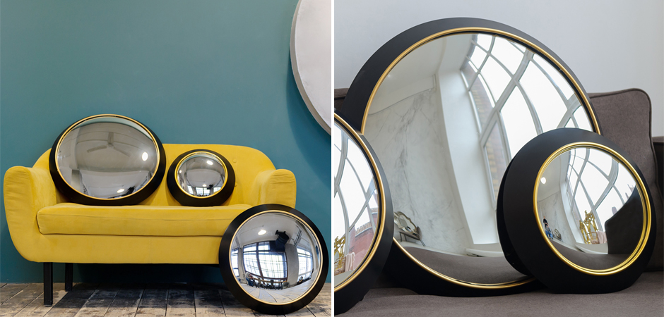 Зеркало Black Circle Fish-eye Mirror Зеркало Black Circle Fish-eye Mirror - Loft-Concept в Грозном