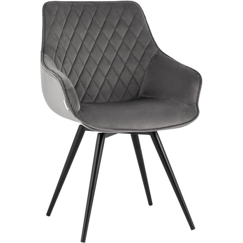 Вращающийся Стул Seoul Chair Серый Велюр Серый Черный в Грозном | Loft Concept 
