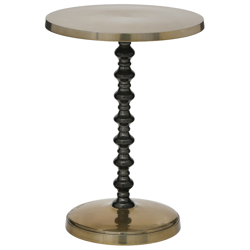 Круглый приставное стол Carther Round Side Table Золотой Черный Круглый приставное стол Carther Round Side Table Золотой Черный в Грозном | Loft Concept