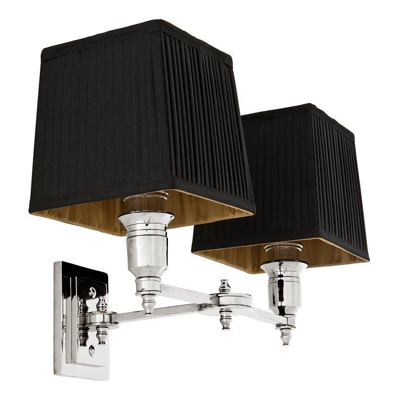 Бра Wall Lamp Lexington Double Nickel+Black Никель Черный Бра Wall Lamp Lexington Double Nickel+Black Никель Черный в Грозном | Loft Concept