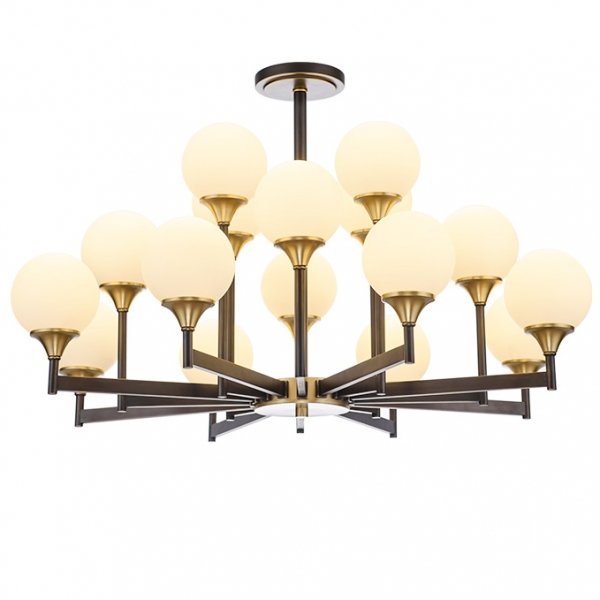 Люстра Ball Valley Chandelier 16 Белый Латунь Люстра Ball Valley Chandelier 16 Белый Латунь в Грозном | Loft Concept