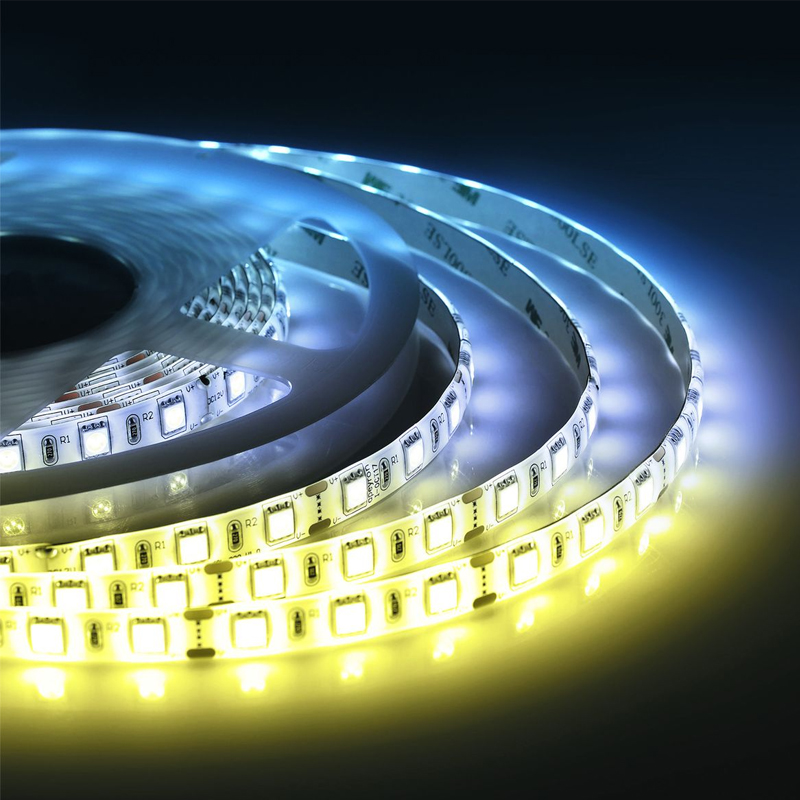 Комплект светодиодной ленты 14,4W/m 60LED/m 5050SMD теплый белый/холодный белый 2,5M Белый Комплект светодиодной ленты 14,4W/m 60LED/m 5050SMD теплый белый/холодный белый 2,5M Белый в Грозном | Loft Concept