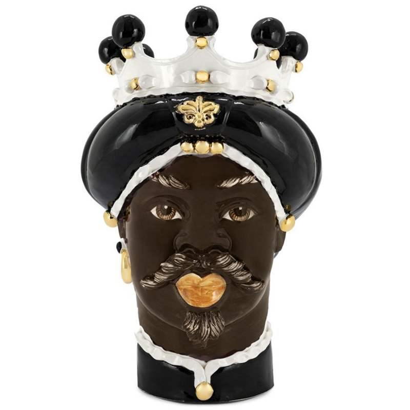Ваза Vase Moro Man Medium New Black Черный Коричневый Золотой Ваза Vase Moro Man Medium New Black Черный Коричневый Золотой в Грозном | Loft Concept