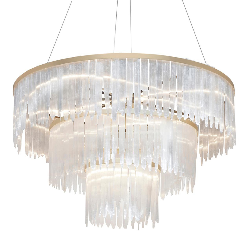 Люстра LAMP SELEN ROUND brass 120 Прозрачный белый Матовая латунь Люстра LAMP SELEN ROUND brass 120 Прозрачный белый Матовая латунь в Грозном | Loft Concept